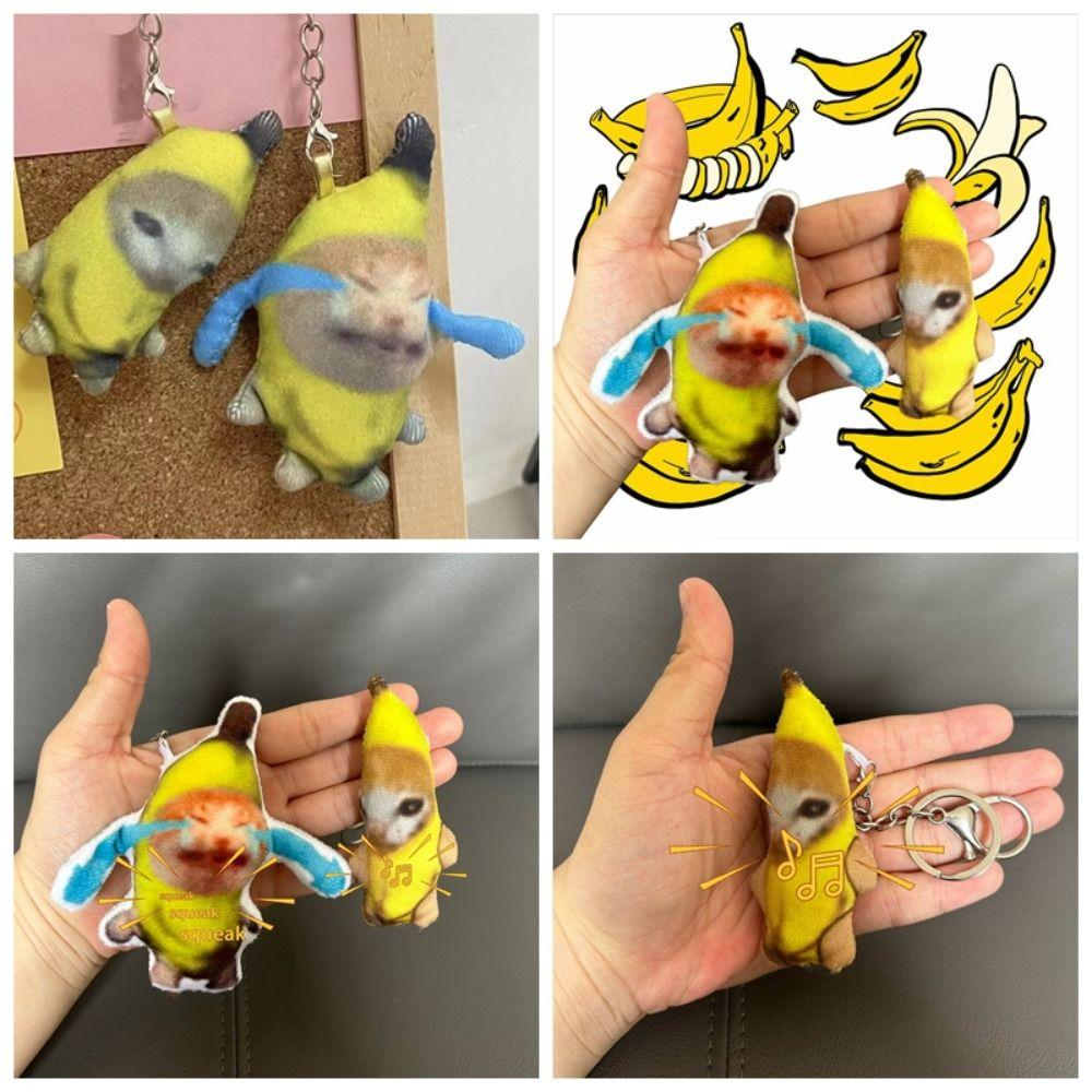 Мягкая кукла плачущий звук банановый кот брелок банановый кот кукла кулон брелок аксессуары D