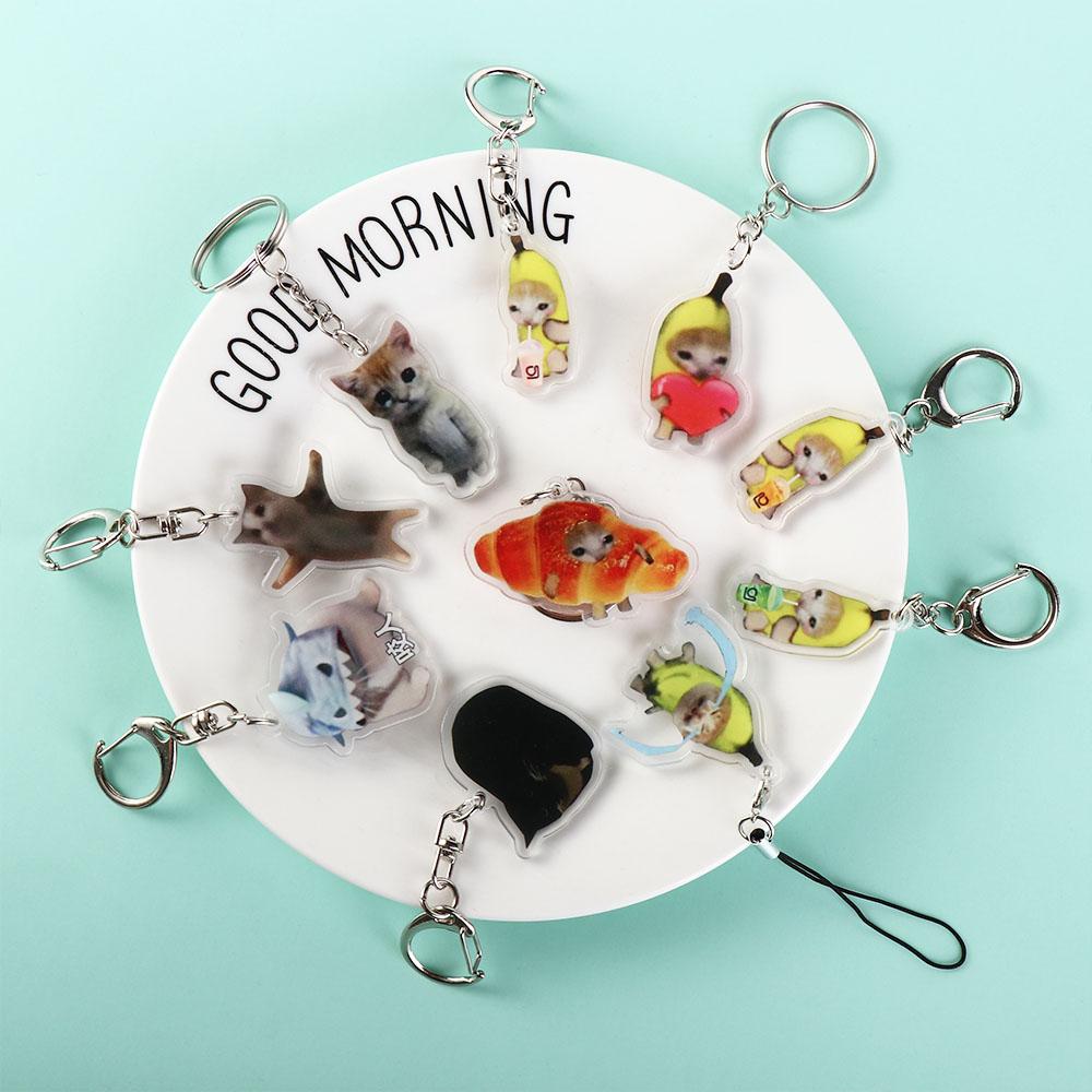 Банановый кот, счастливый банановый кот, брелок для рюкзака, подвеска в виде бананового кота для малышей B